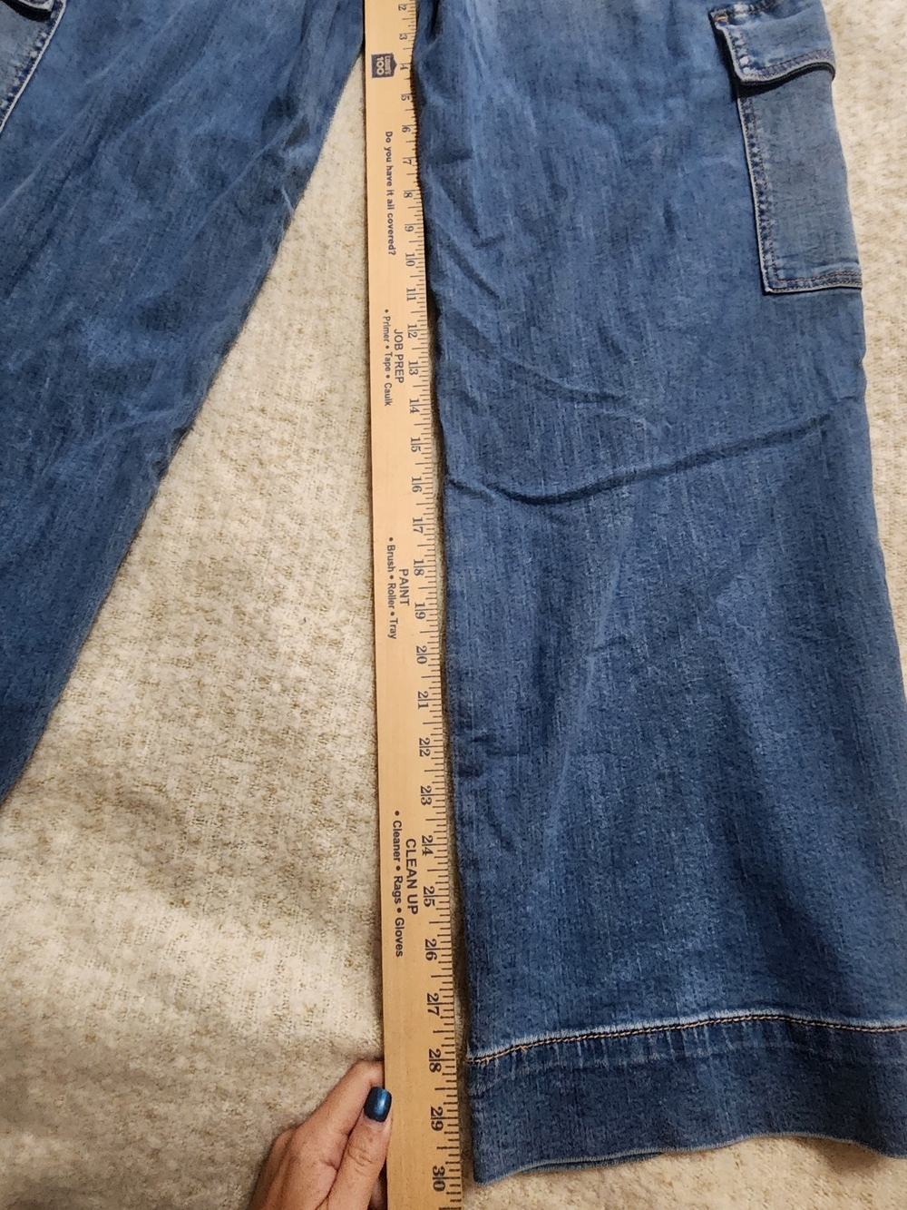 American Eagle Jeans Super High Rise Waisted Cargo Baggy Wide Leg Size 6 - Picture 6 of 12